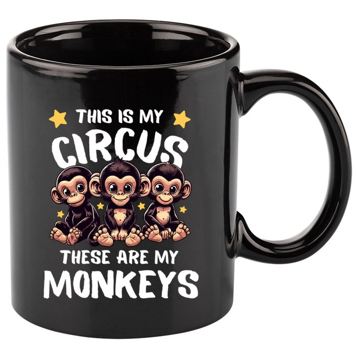 Chimpanzee MotherS Day Mum Monkey Circus Funny Cute Gift 11oz C Handle Ceramic Mug