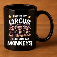 Chimpanzee MotherS Day Mum Monkey Circus Funny Cute Gift 11oz C Handle Ceramic Mug