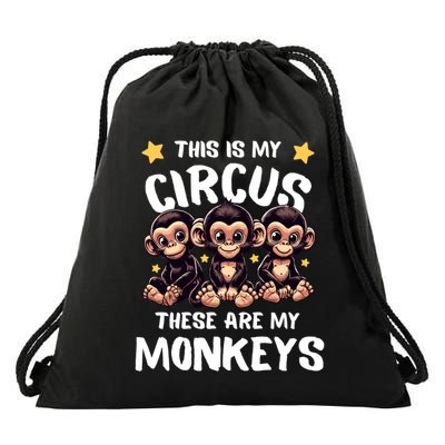 Chimpanzee MotherS Day Mum Monkey Circus Funny Cute Gift Drawstring Bag