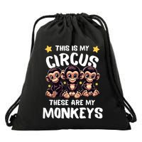 Chimpanzee MotherS Day Mum Monkey Circus Funny Cute Gift Drawstring Bag
