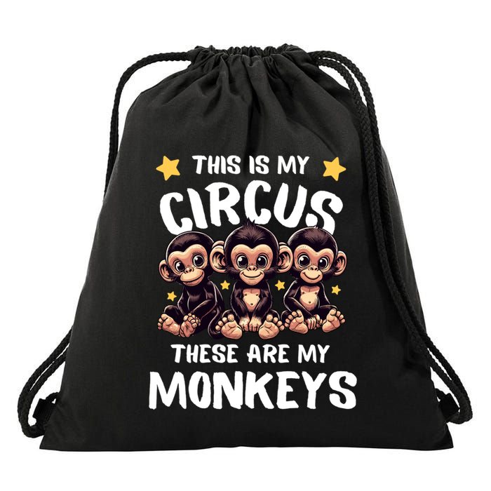 Chimpanzee MotherS Day Mum Monkey Circus Funny Cute Gift Drawstring Bag