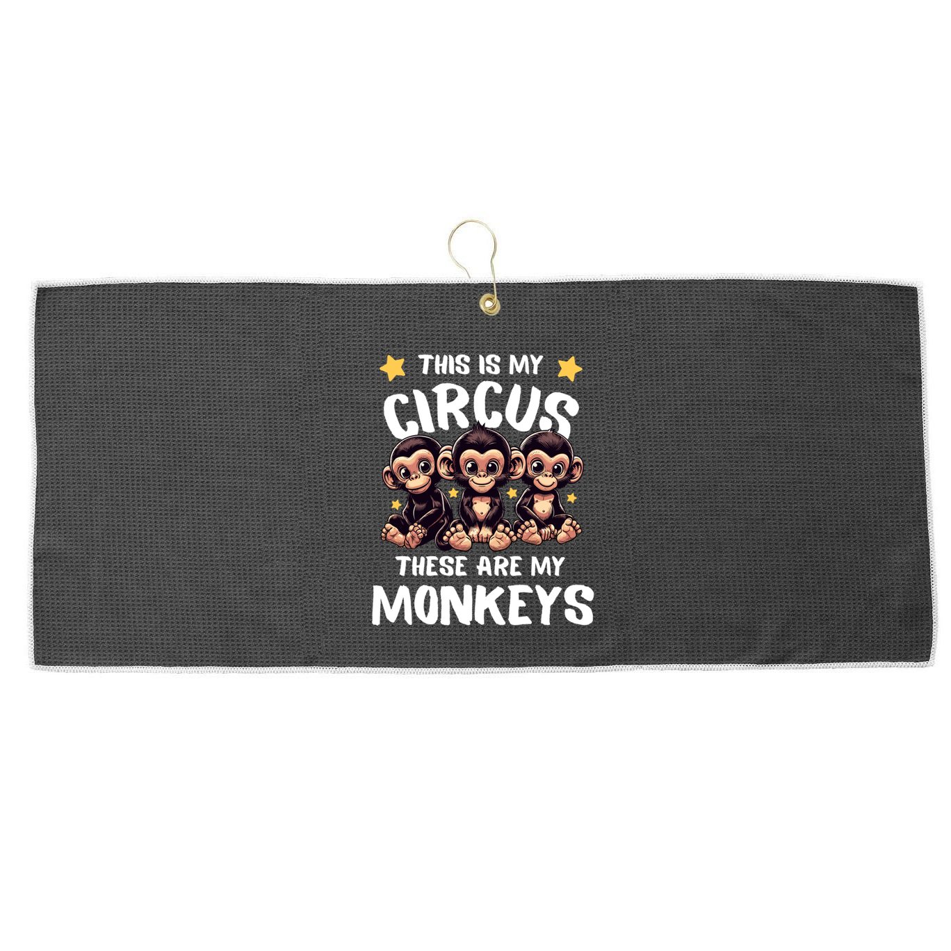 Chimpanzee MotherS Day Mum Monkey Circus Funny Cute Gift Large Microfiber Waffle Golf Towel