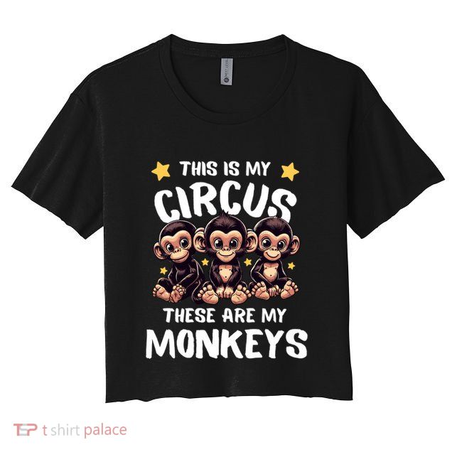 Chimpanzee MotherS Day Mum Monkey Circus Funny Cute Gift Crop Top