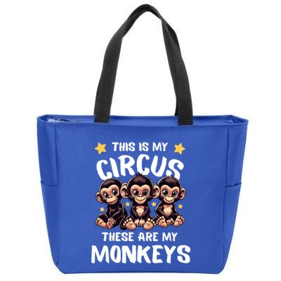 Chimpanzee MotherS Day Mum Monkey Circus Funny Cute Gift Zip Tote Bag