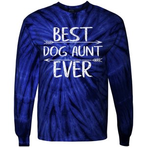 Cute Mothers Day Funny Auntie Gift Best Dog Aunt Ever Tie-Dye Long Sleeve Shirt