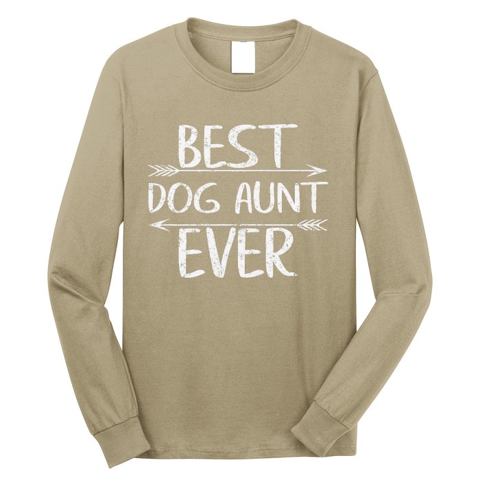 Cute Mothers Day Funny Auntie Gift Best Dog Aunt Ever Long Sleeve Shirt