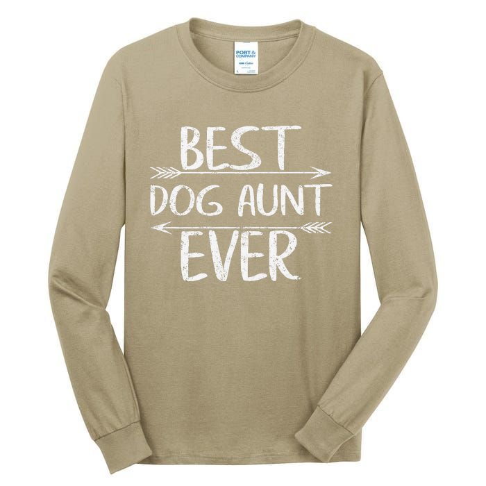 Cute Mothers Day Funny Auntie Gift Best Dog Aunt Ever Tall Long Sleeve T-Shirt