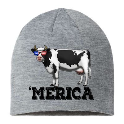 Cow Merica Dairy Farmer Funny Farm Animal Cool Gift Sustainable Beanie