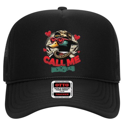 Call Me Duck Hunting Retro ValentineS Day Trucker Hat