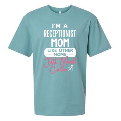 Cool Mothers Day Funny Gift Receptionist Mom Cool Gift Sueded Cloud Jersey T-Shirt