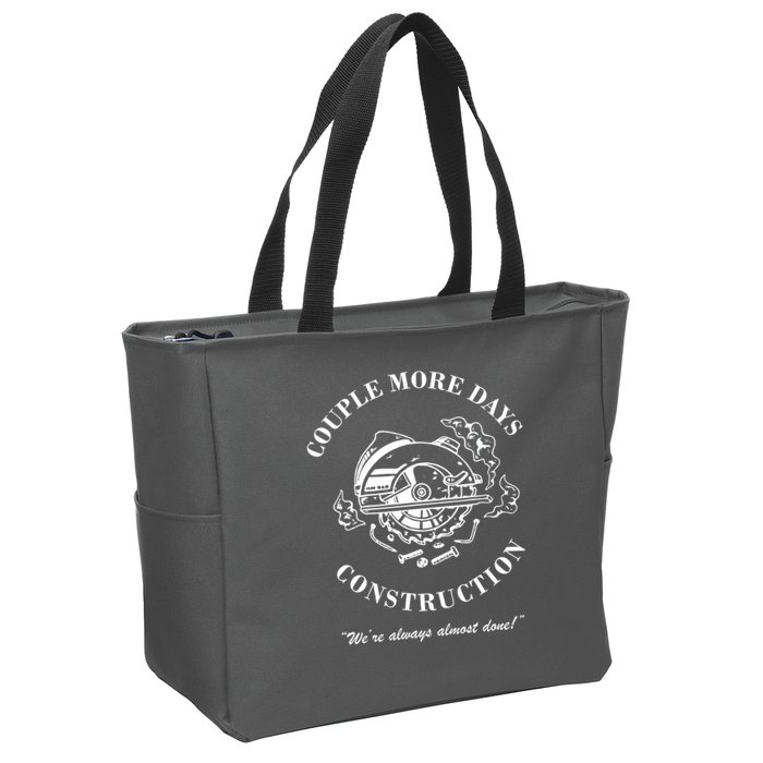 Couple More Days Construction We're Always Almost Done Funny Zip Tote Bag