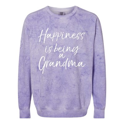 Cute Mothers Day Gift Women Happiness Is Being A Grandma Hoodie Colorblast Crewneck Sweatshirt