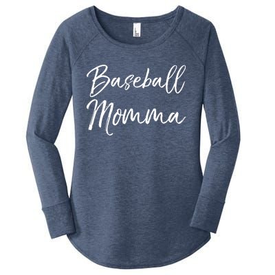 Cute Mother's Day Gift Tee Ball Mom Baseball Momma Gift Women's Perfect Tri Tunic Long Sleeve Shirt