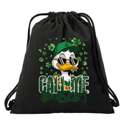 Call Me Duck Shamrock Funny St Patricks Day Drawstring Bag