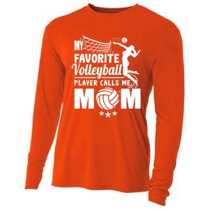 Cool Mothers Day My Favorite Volleyball Player Calls Me Mom Gift Cooling Performance Long Sleeve Crew