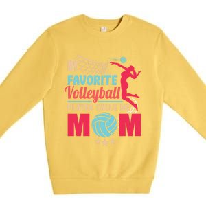 Cool Mothers Day My Favorite Volleyball Player Calls Me Mom Gift Premium Crewneck Sweatshirt