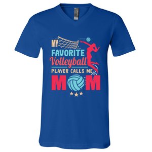 Cool Mothers Day My Favorite Volleyball Player Calls Me Mom Gift V-Neck T-Shirt