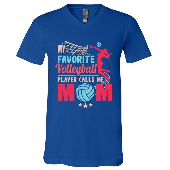 Cool Mothers Day My Favorite Volleyball Player Calls Me Mom Gift V-Neck T-Shirt