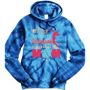 Cool Mothers Day My Favorite Volleyball Player Calls Me Mom Gift Tie Dye Hoodie