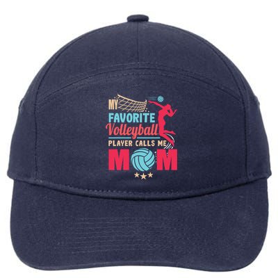 Cool Mothers Day My Favorite Volleyball Player Calls Me Mom Gift 7-Panel Snapback Hat