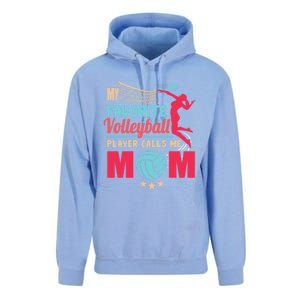 Cool Mothers Day My Favorite Volleyball Player Calls Me Mom Gift Unisex Surf Hoodie