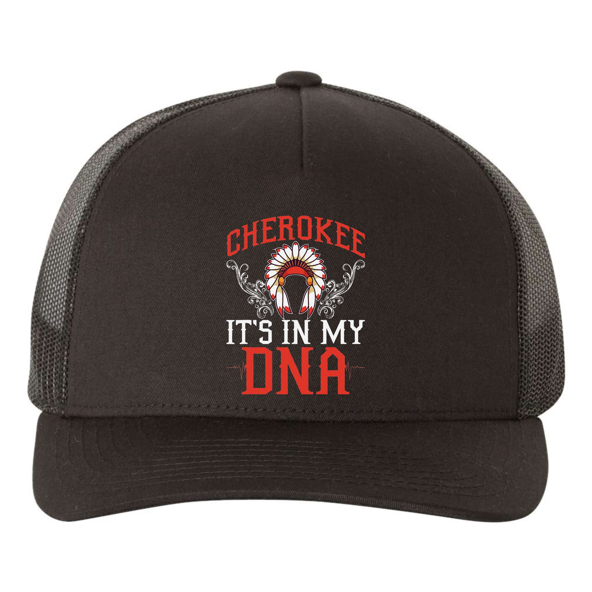 Cherokee My Dna Native Americans Design Yupoong Adult 5-Panel Trucker Hat
