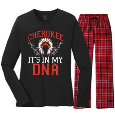 Cherokee My Dna Native Americans Design Women's Long Sleeve Flannel Pajama Set 