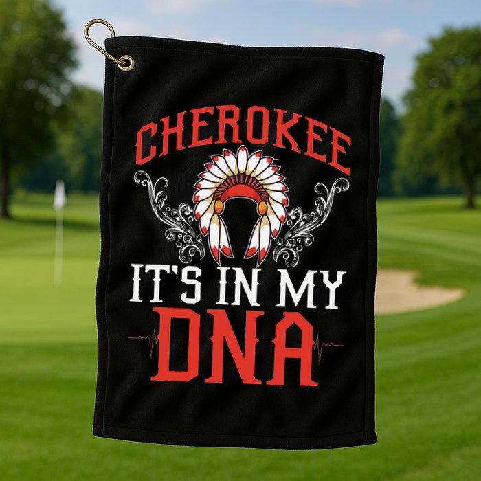 Cherokee My Dna Native Americans Design Golf Towel