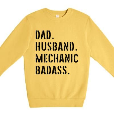 Car Mechanic Dad Funny Gift From Daughter Son Wife Gift Premium Crewneck Sweatshirt