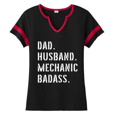 Car Mechanic Dad Funny Gift From Daughter Son Wife Gift Ladies Halftime Notch Neck Tee