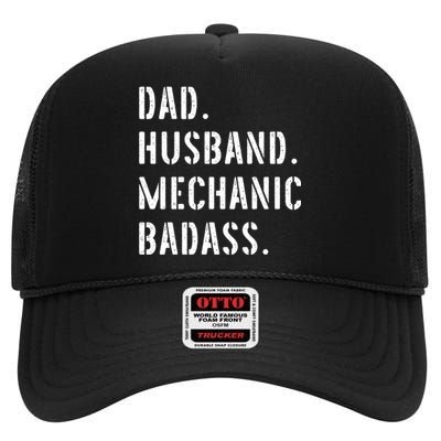 Car Mechanic Dad Funny Gift From Daughter Son Wife Gift High Crown Mesh Back Trucker Hat