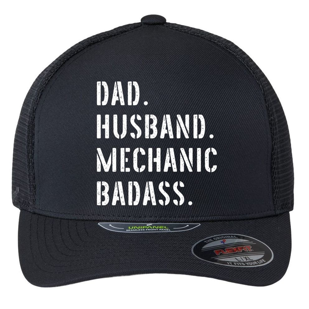 Car Mechanic Dad Funny Gift From Daughter Son Wife Gift Flexfit Unipanel Trucker Cap