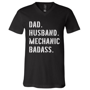 Car Mechanic Dad Funny Gift From Daughter Son Wife Gift V-Neck T-Shirt