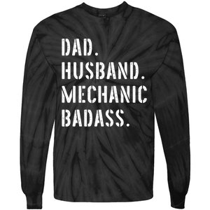 Car Mechanic Dad Funny Gift From Daughter Son Wife Gift Tie-Dye Long Sleeve Shirt