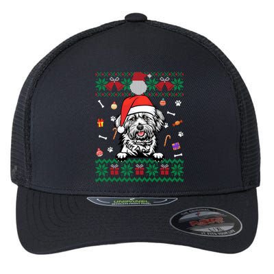 Cute Maltese Dog Ugly Christmas Santa Hat Xmas Gift Flexfit Unipanel Trucker Cap