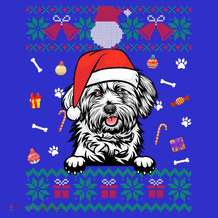 Cute Maltese Dog Ugly Christmas Santa Hat Xmas Gift Apron