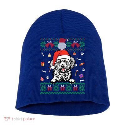 Cute Maltese Dog Ugly Christmas Santa Hat Xmas Gift Short Acrylic Beanie