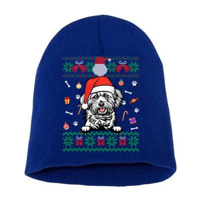 Cute Maltese Dog Ugly Christmas Santa Hat Xmas Gift Short Acrylic Beanie