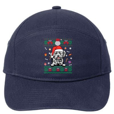 Cute Maltese Dog Ugly Christmas Santa Hat Xmas Gift 7-Panel Snapback Hat