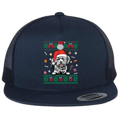 Cute Maltese Dog Ugly Christmas Santa Hat Xmas Gift Flat Bill Trucker Hat