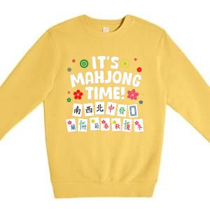 Cute Mahjong Design For Tile Game Mahjong Player Premium Crewneck Sweatshirt