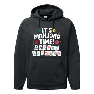 Cute Mahjong Design For Tile Game Mahjong Player Performance Fleece Hoodie