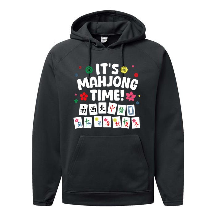 Cute Mahjong Design For Tile Game Mahjong Player Performance Fleece Hoodie