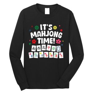 Cute Mahjong Design For Tile Game Mahjong Player Long Sleeve Shirt