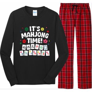 Cute Mahjong Design For Tile Game Mahjong Player Long Sleeve Pajama Set