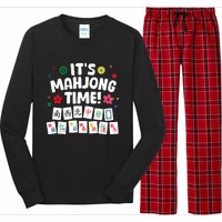 Cute Mahjong Design For Tile Game Mahjong Player Long Sleeve Pajama Set