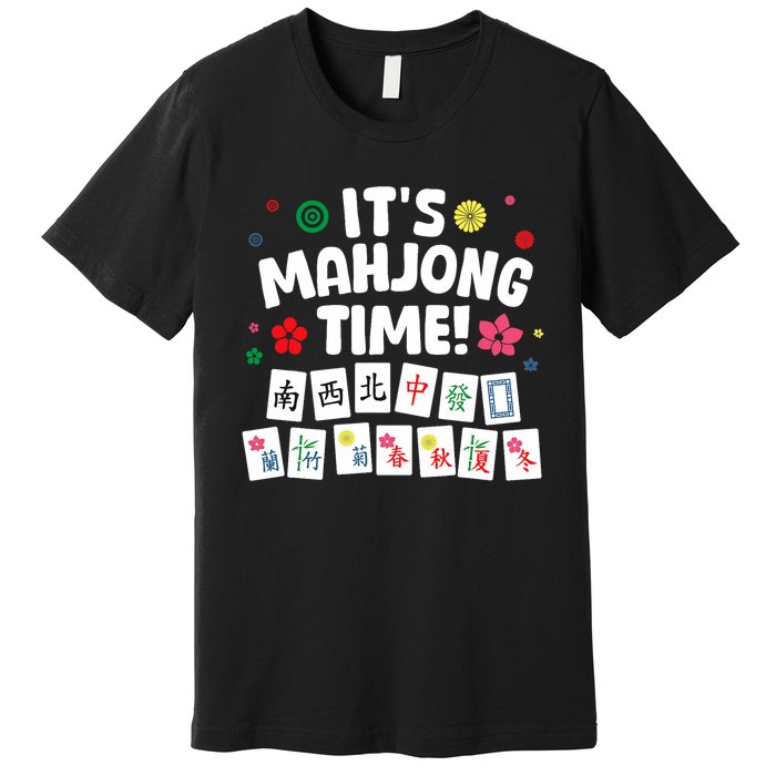 Cute Mahjong Design For Tile Game Mahjong Player Premium T-Shirt