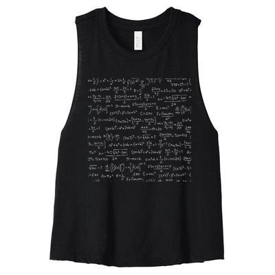 Cool Math Equations Work Board Women's Racerback Cropped Tank