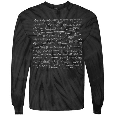 Cool Math Equations Work Board Tie-Dye Long Sleeve Shirt