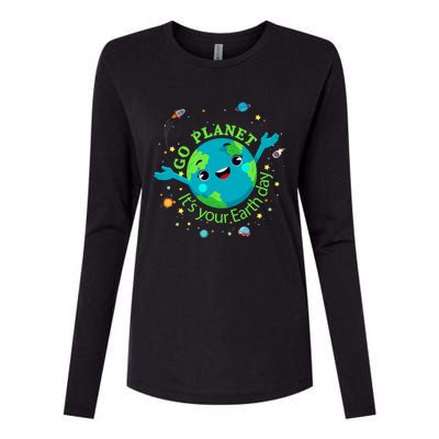 Cute Mother Earth Day Save Our Planet Women Girl Womens Cotton Relaxed Long Sleeve T-Shirt